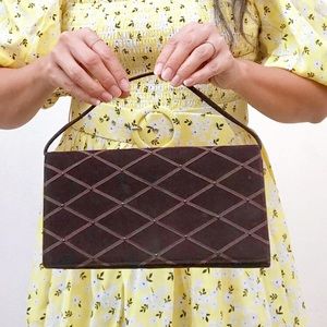 🍫 Vintage 1950s purse handbag chocolate brown